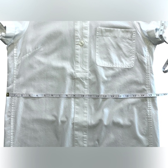 EUC J. CREW 100% Cotton White Button Front Short Sleeve Shift/Shirt Dress Size 6 - Picture 11 of 12